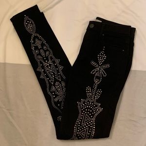 TopShop black Skinny Jean with metal bullet size 25 never before worn